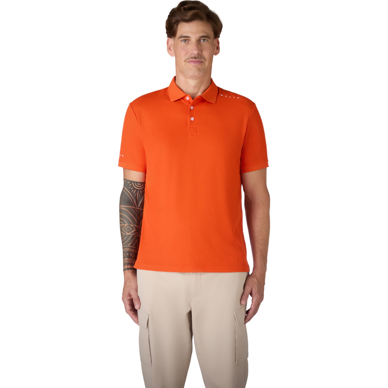 2026 Musto Mens Evo Crew Pro Lite Polo 84220 - Pumpkin Orange